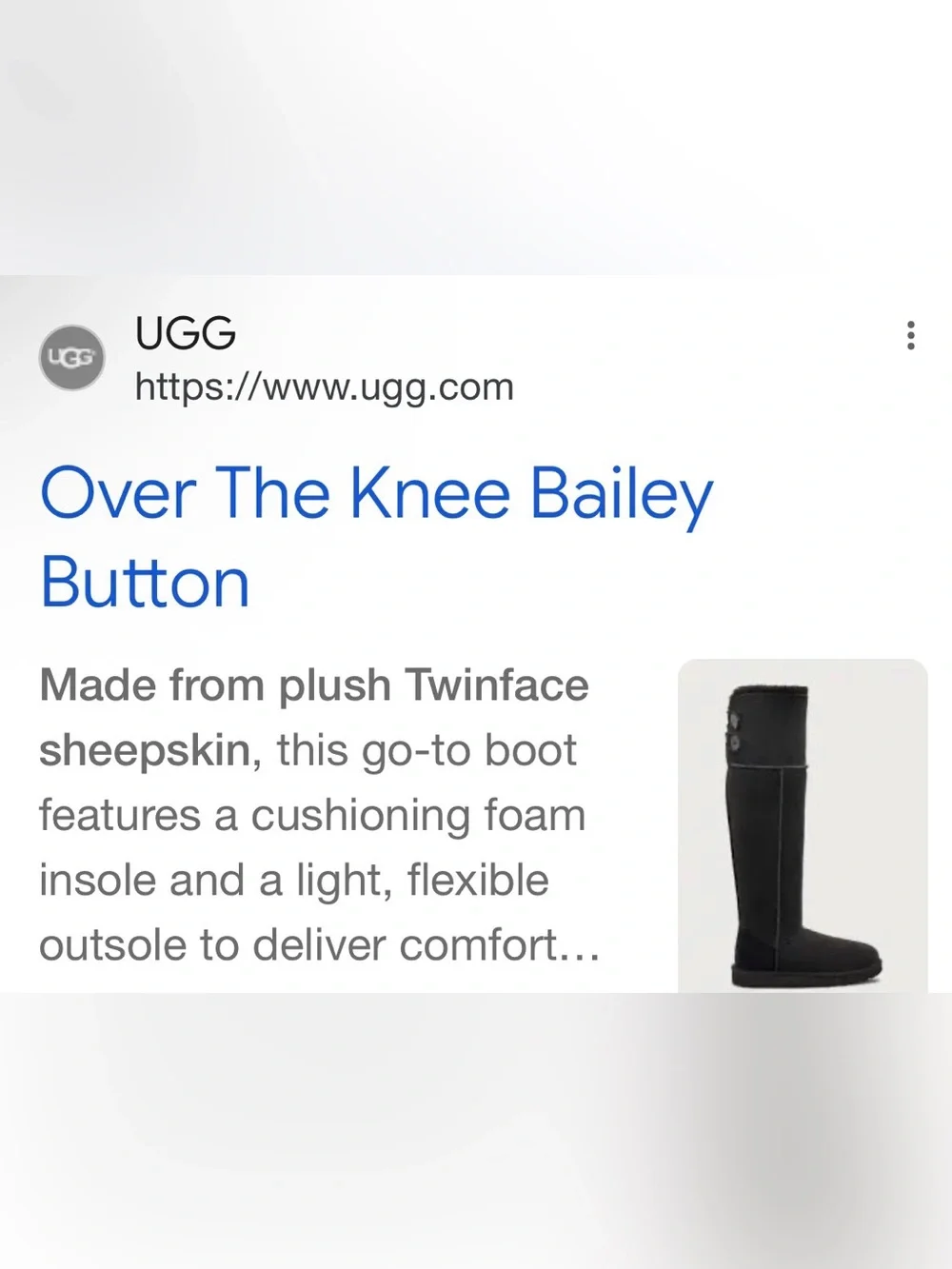 UGG Bailey Over The Knee Black Suede Boots Size 9
